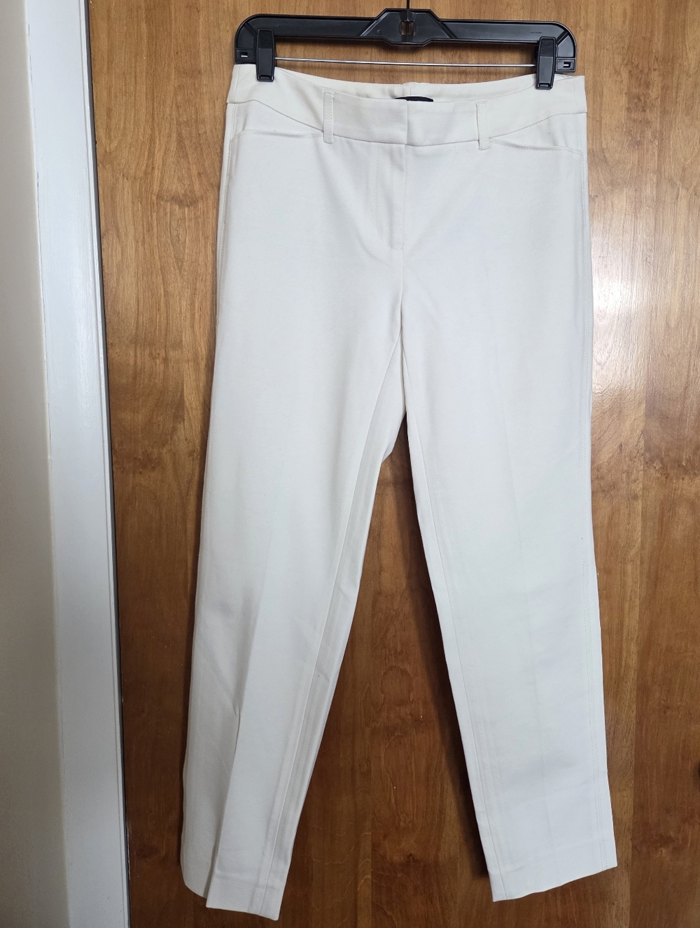White House Black Market Cream Straight Leg Pants